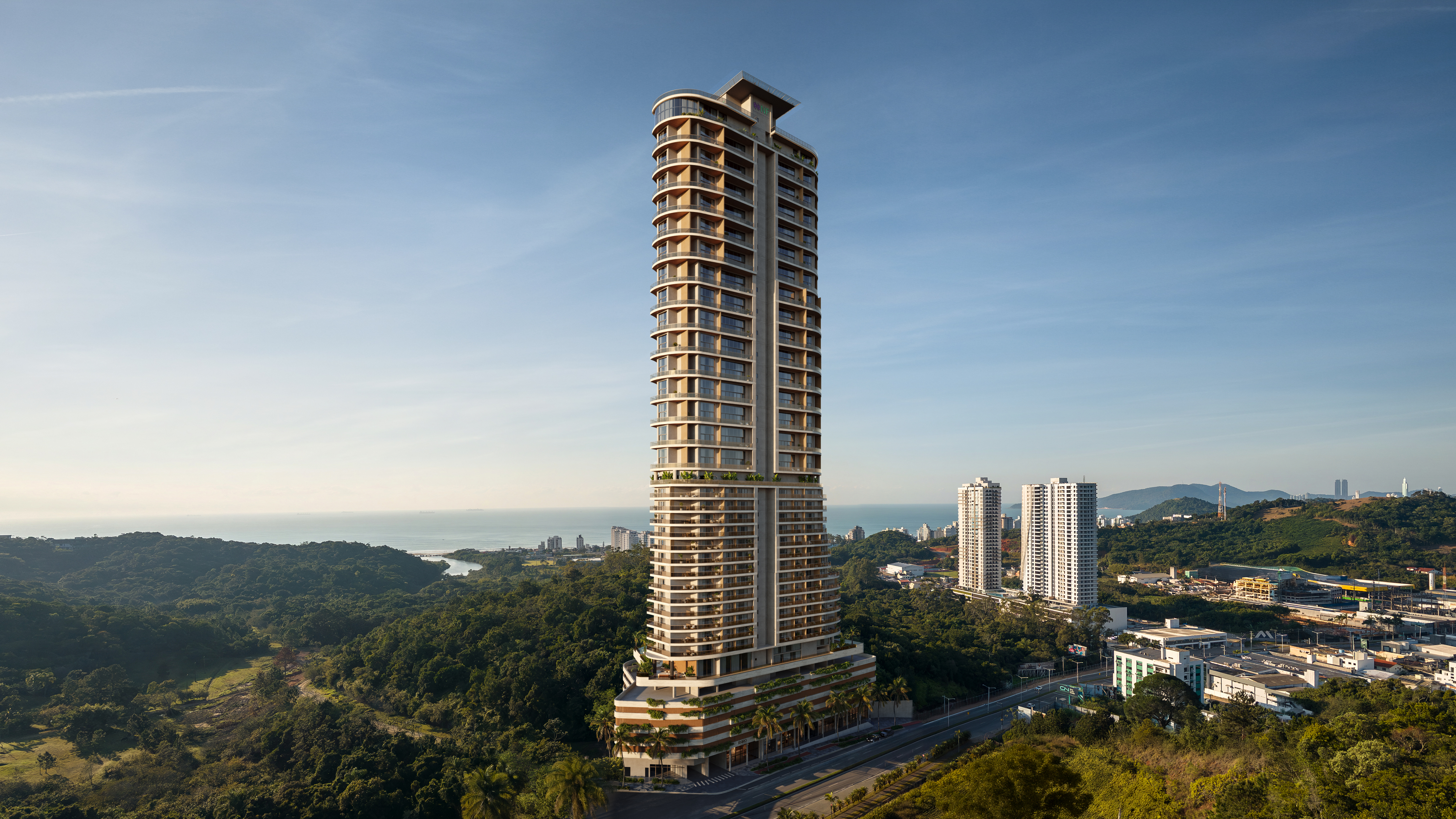 Render da fachada frontal — RARO Praia Brava