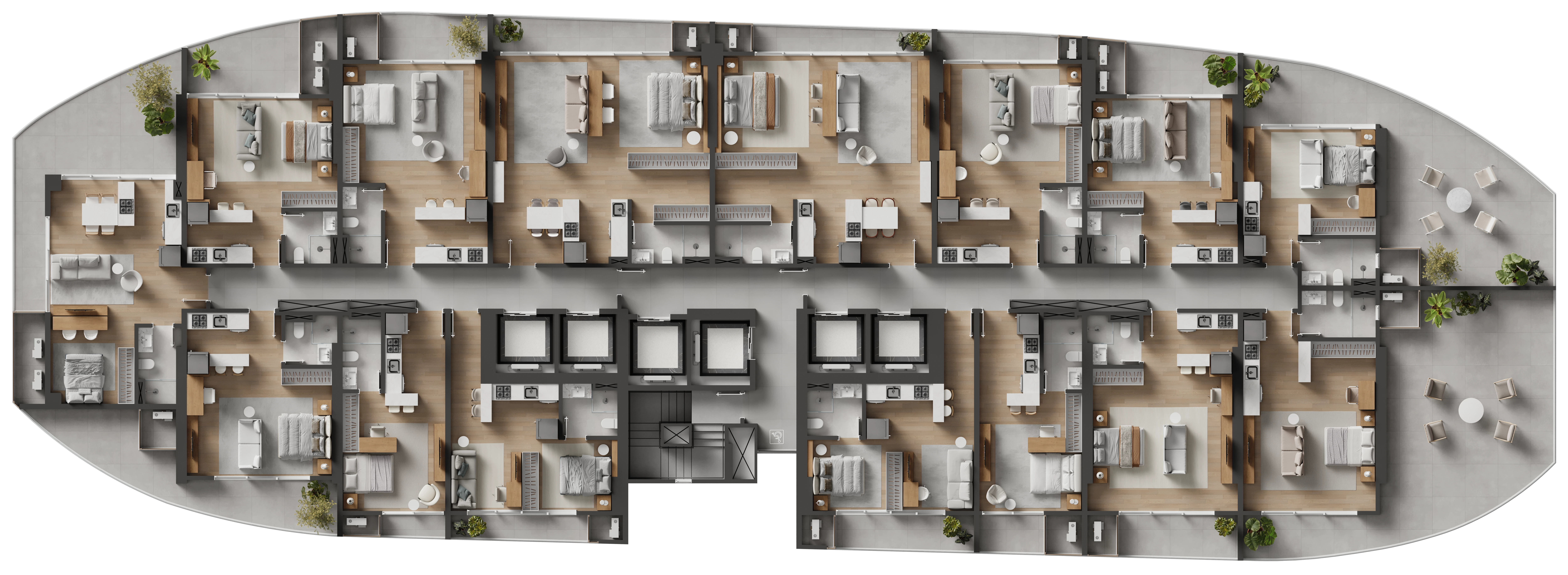 Planta Tipo 2 Variação — pé-direito simples